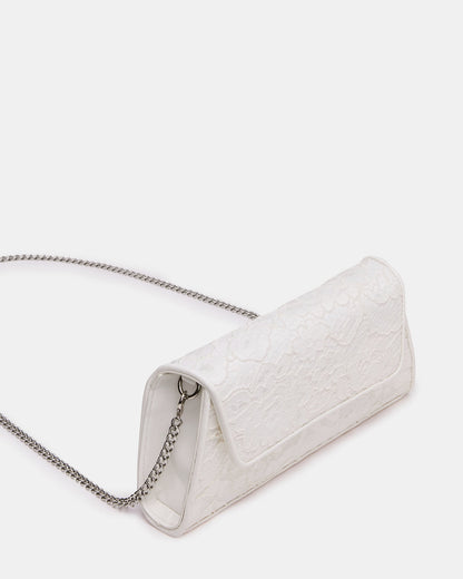 AVANT Bag White Lace French Binding Trapezoid Crossbody Clutch Handbag | Steve Madden