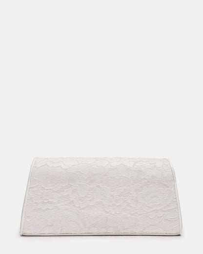 AVANT Bag White Lace French Binding Trapezoid Crossbody Clutch Handbag | Steve Madden