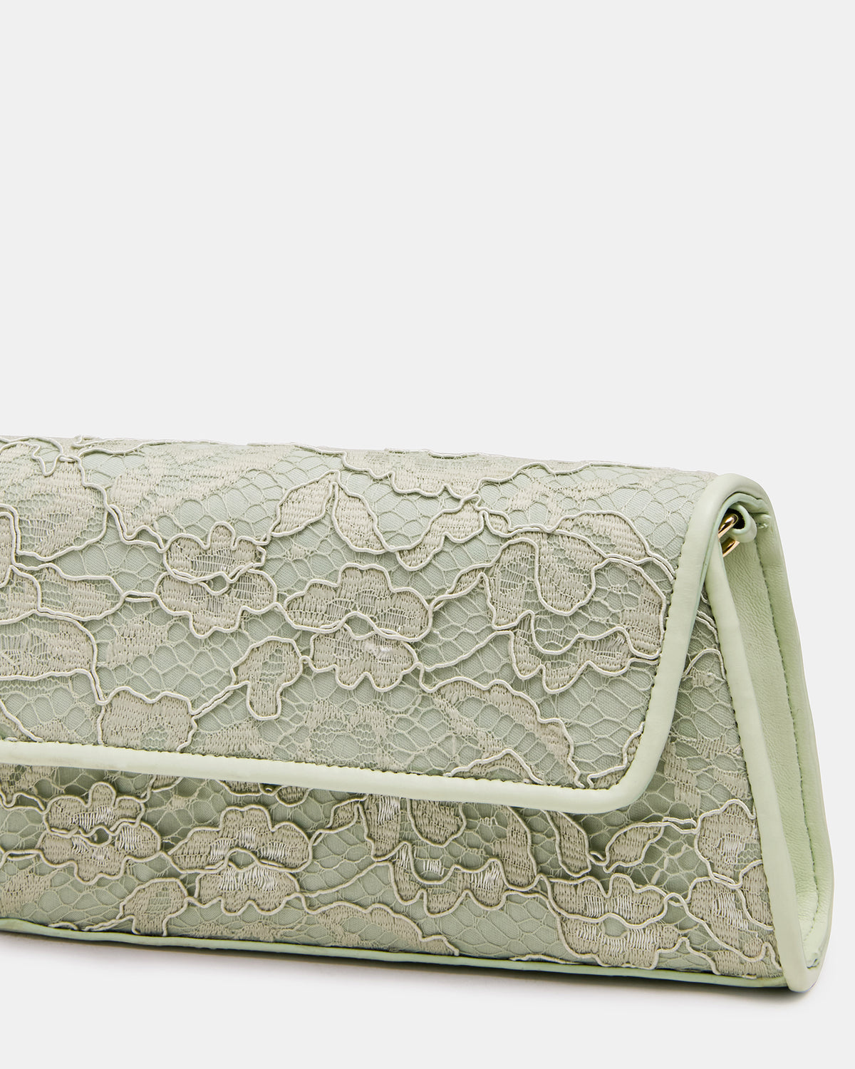 AVANT Bag Pistachio French Binding Trapezoid Crossbody Clutch Handbag | Steve Madden