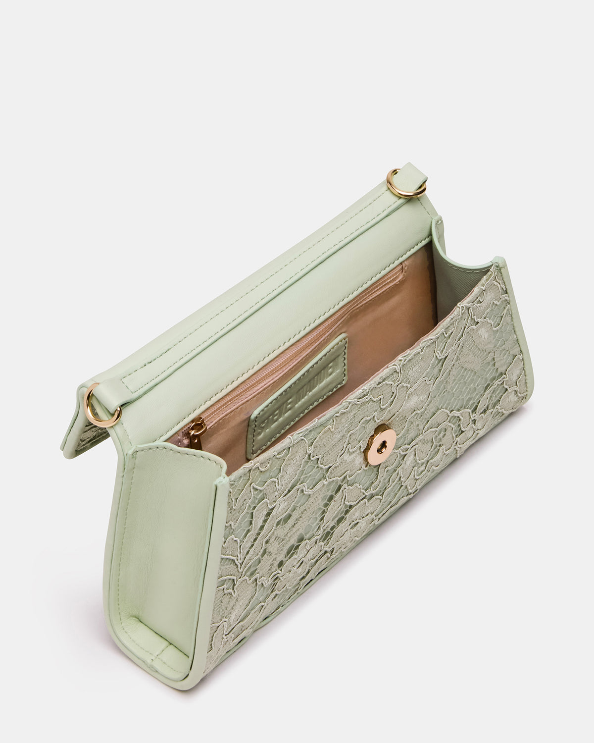 AVANT Bag Pistachio French Binding Trapezoid Crossbody Clutch Handbag | Steve Madden