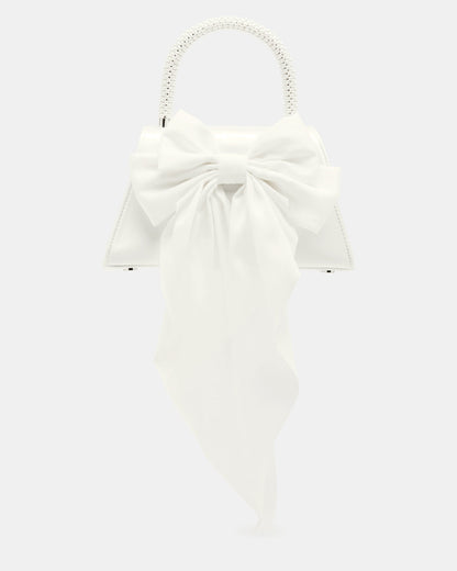 COSETTE Bag White Satin Beaded Top-Handle Mini Handbag | Steve Madden