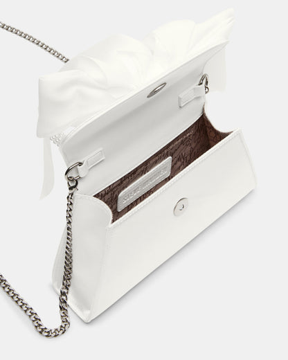 COSETTE Bag White Satin Beaded Top-Handle Mini Handbag | Steve Madden