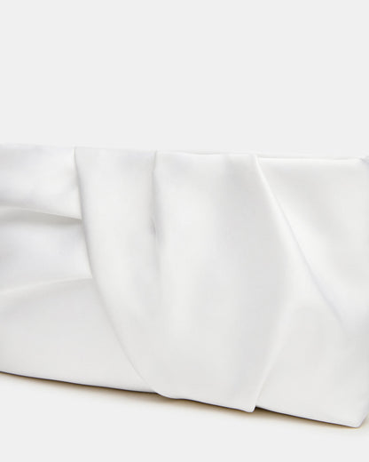 LILIA Bag White Elongated Pleated Crossbody Clutch Handbag | Steve Madden