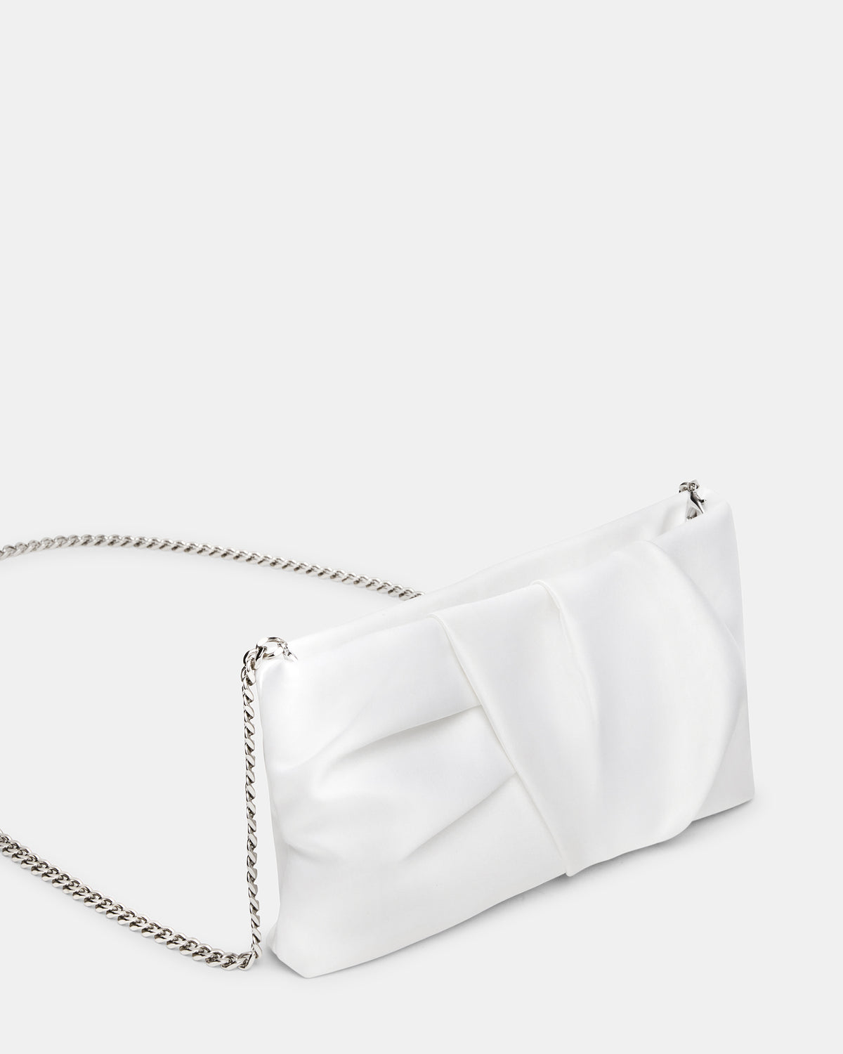 LILIA Bag White Elongated Pleated Crossbody Clutch Handbag | Steve Madden