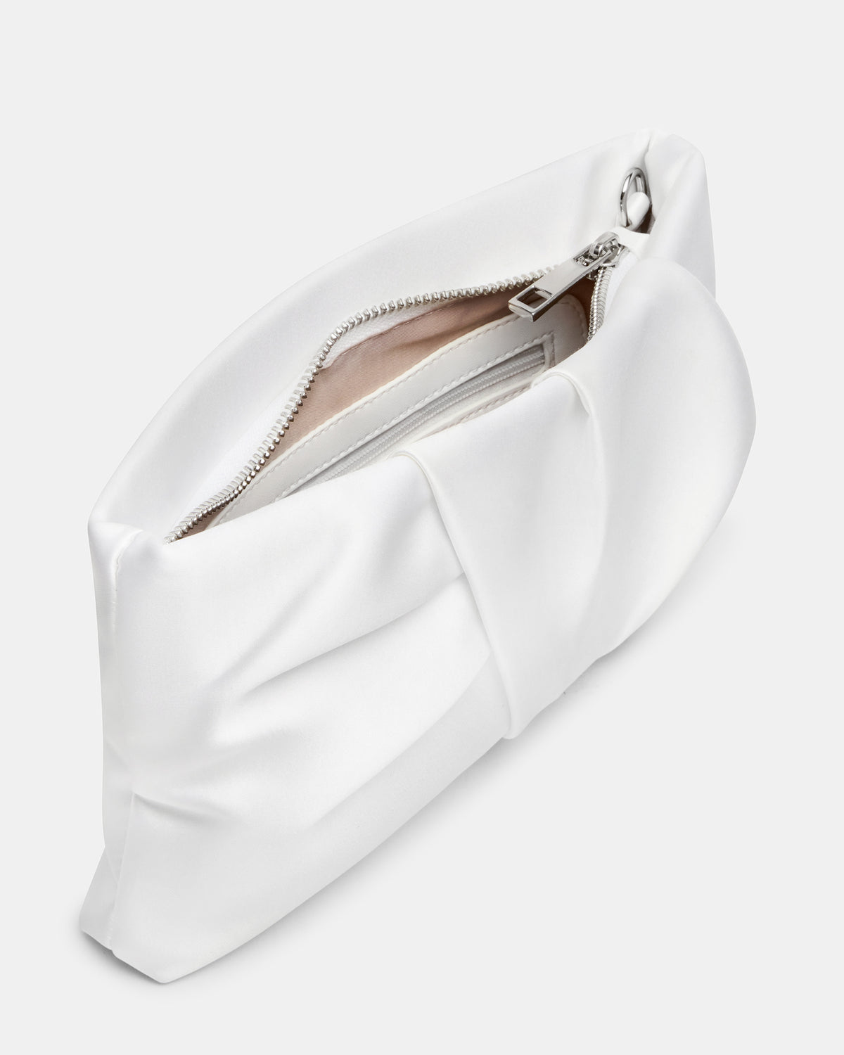 LILIA Bag White Elongated Pleated Crossbody Clutch Handbag | Steve Madden