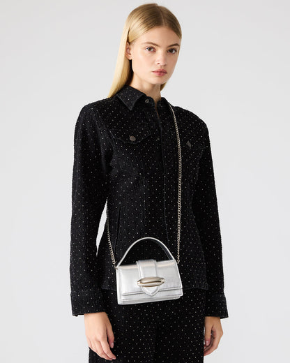 MISHELL Bag Silver Disco Top-Handle Mini Handbag | Steve Madden