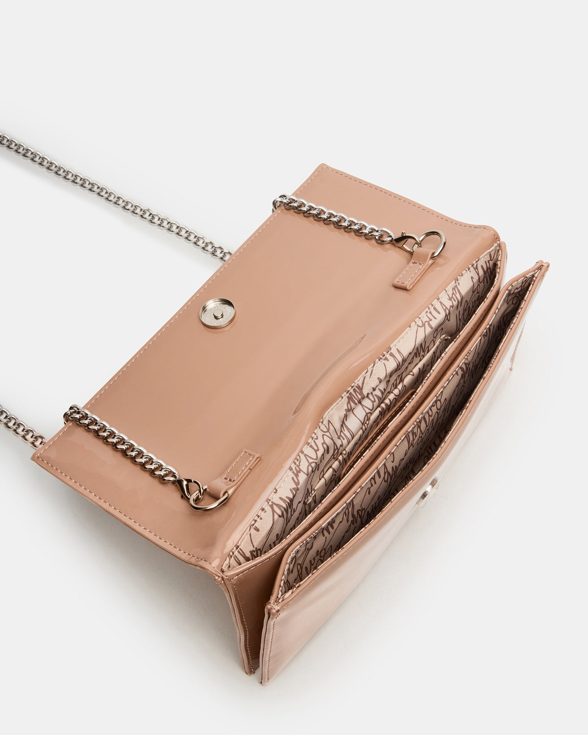JULIANA Bag Blush Patent Crossbody Clutch Handbag | Steve Madden