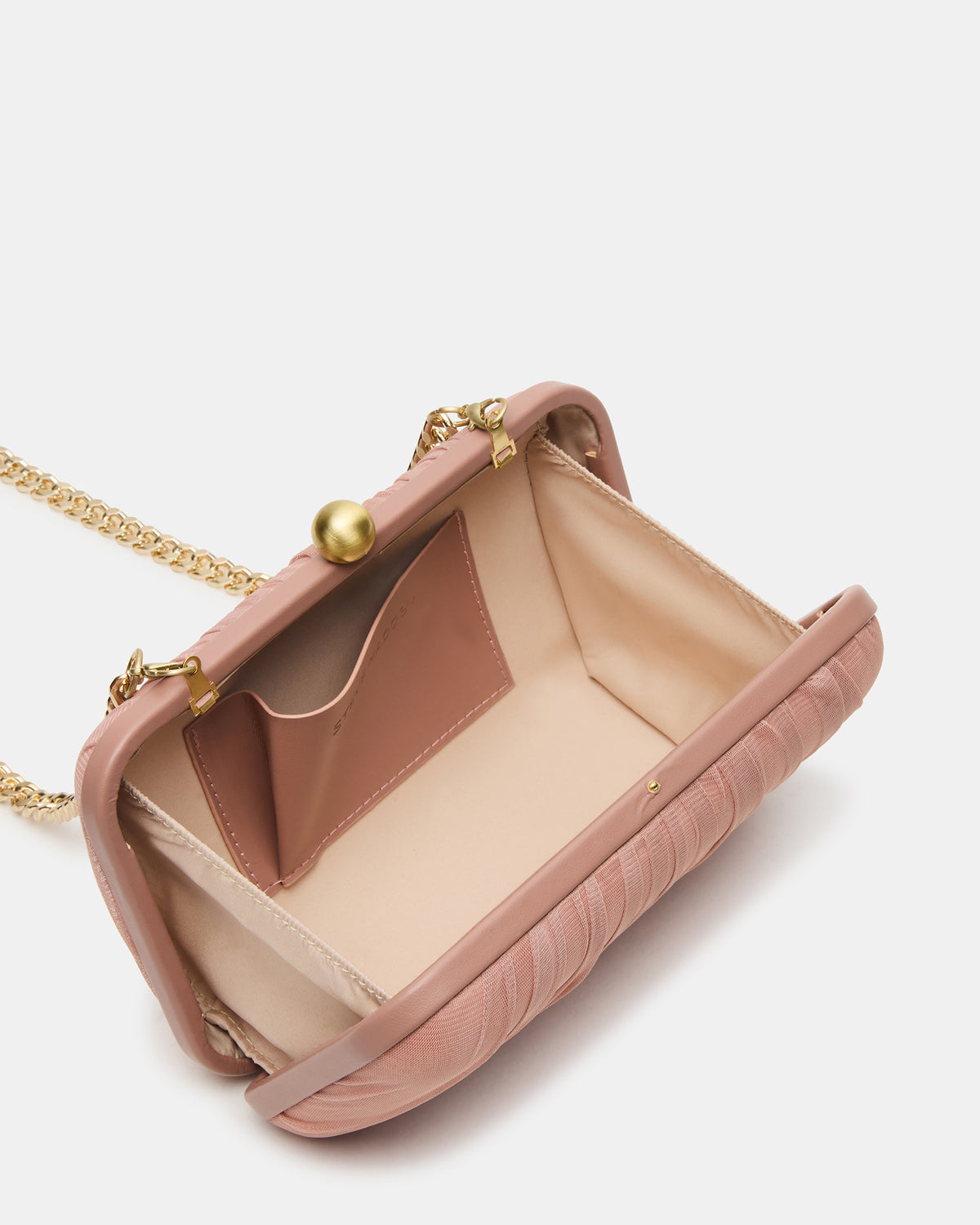 ELEGANT Bag Mocha Soft Frame Metal Mesh Crossbody Clutch Handbag | Steve Madden