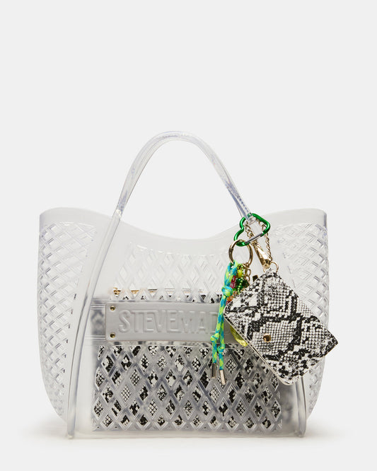 SUMMER Bag Clear Caged Jelly Top-Handle Tote Handbag | Steve Madden