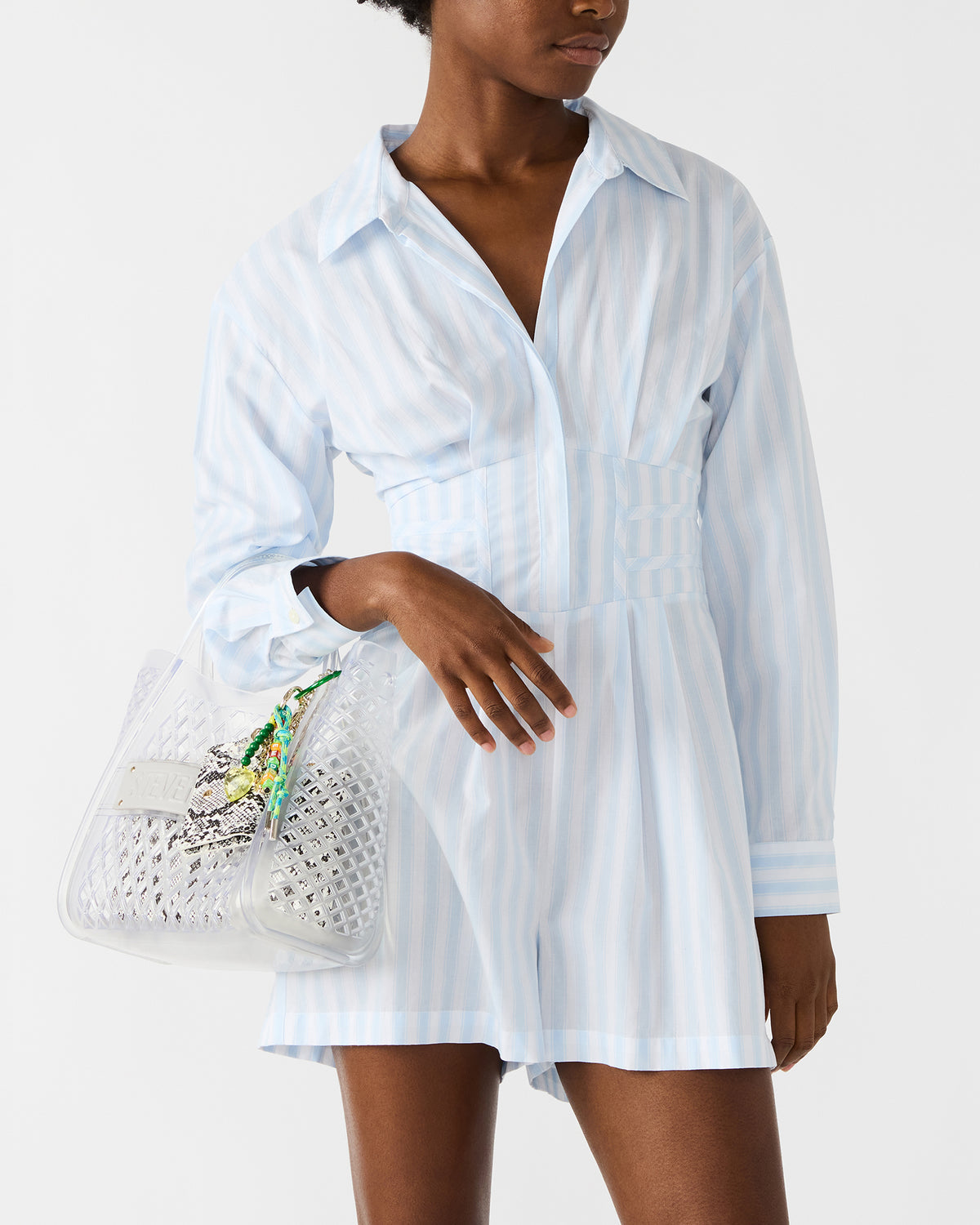 SUMMER Bag Clear Caged Jelly Top-Handle Tote Handbag | Steve Madden