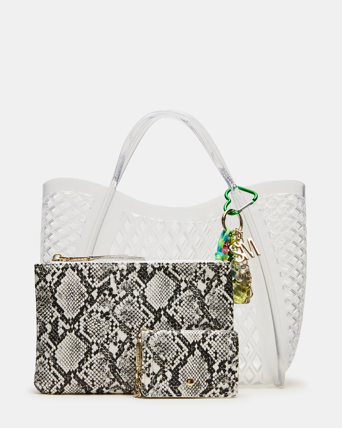 SUMMER Bag Clear Caged Jelly Top-Handle Tote Handbag | Steve Madden