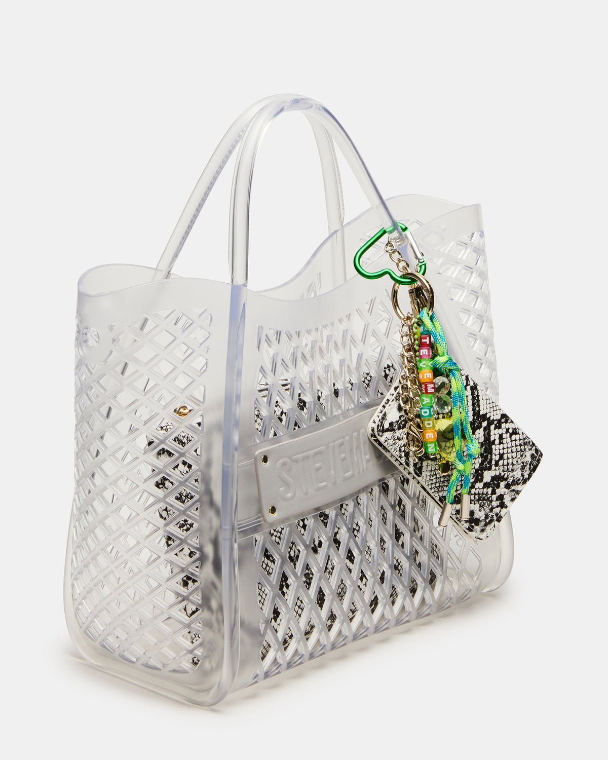 SUMMER Bag Clear Caged Jelly Top-Handle Tote Handbag | Steve Madden
