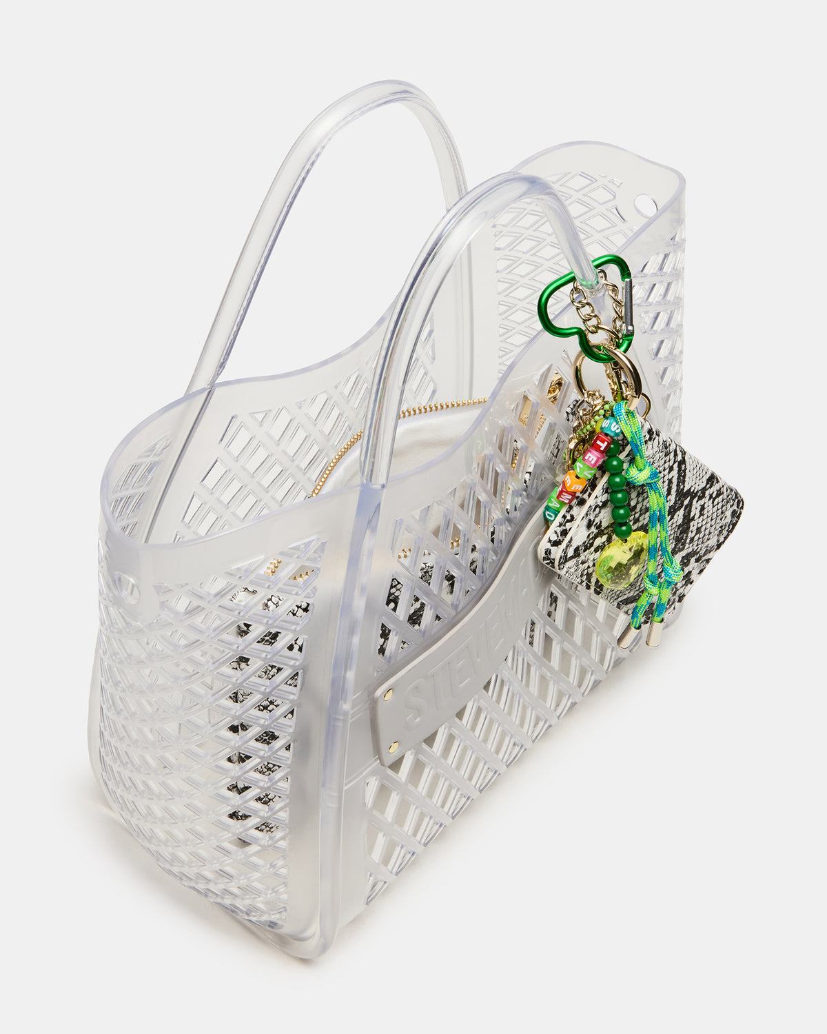 SUMMER Bag Clear Caged Jelly Top-Handle Tote Handbag | Steve Madden