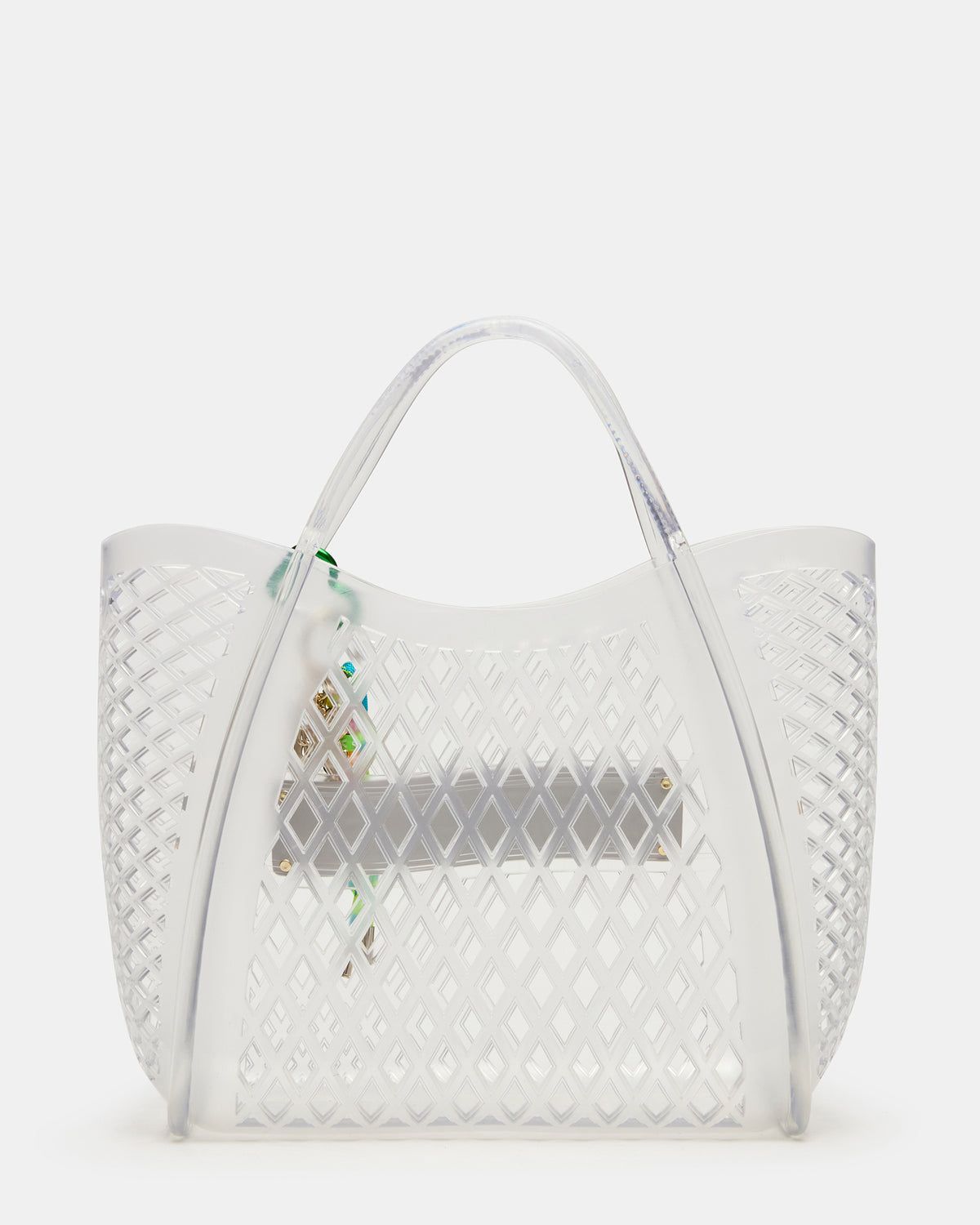 SUMMER Bag Clear Caged Jelly Top-Handle Tote Handbag | Steve Madden