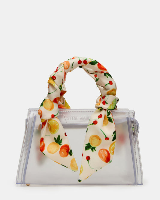 PEACH Jelly Bag Clear Mini Crossbody Top-Handle Handbag | Steve Madden