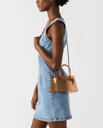 PEACH Jelly Bag Clear Mini Crossbody Top-Handle Handbag | Steve Madden
