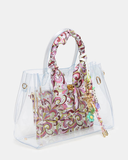 GUMMY Bag Clear Top-Handle Turn-Lock Tote Handbag | Steve Madden