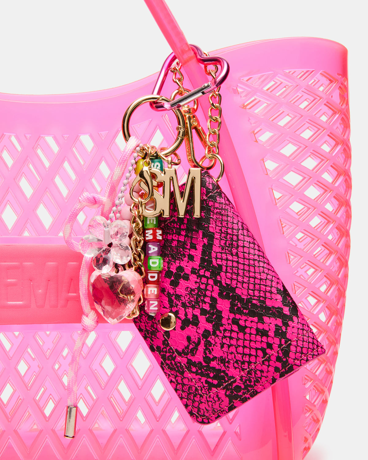 SUMMER Bag Pink Caged Jelly Top-Handle Tote Handbag | Steve Madden