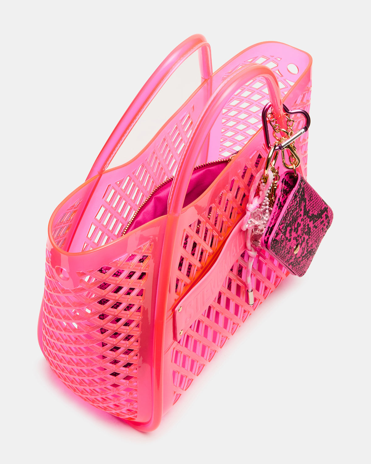 SUMMER Bag Pink Caged Jelly Top-Handle Tote Handbag | Steve Madden