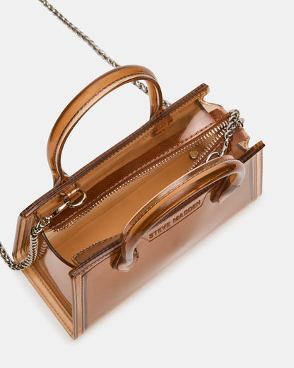 PEACH Jelly Bag Tan Mini Crossbody Top-Handle Handbag | Steve Madden