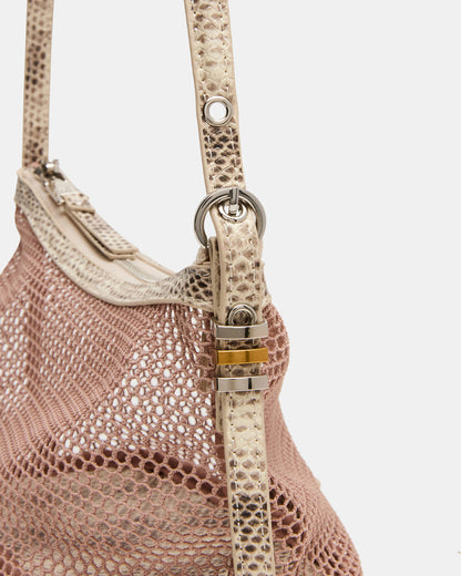 VIXEN Bag Blush Shoulder Strap Mesh Structured Bottom Women's Handbag | Steve Madden