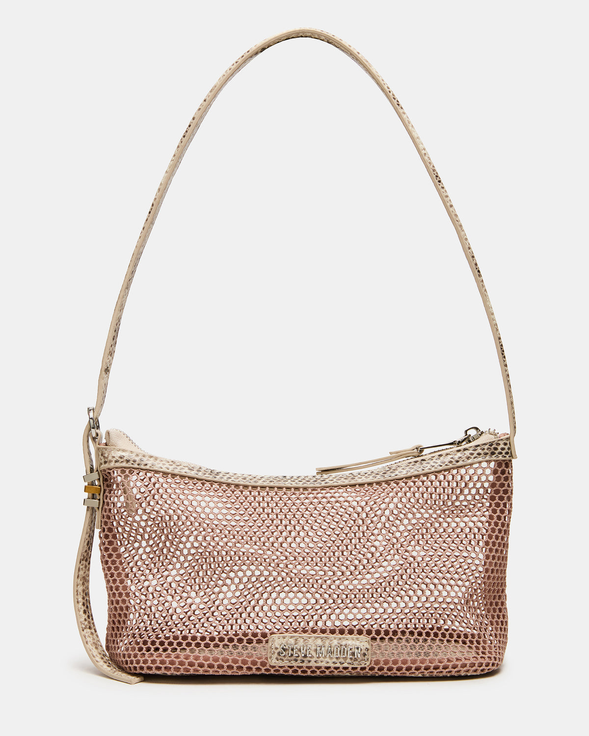 VIXEN Bag Blush Shoulder Strap Mesh Structured Bottom Women's Handbag | Steve Madden
