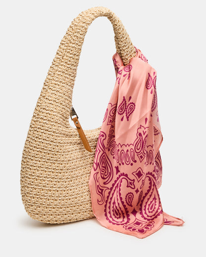 DAENA Bag Natural Crescent Shaped Straw Shoulder Bag | Steve Madden
