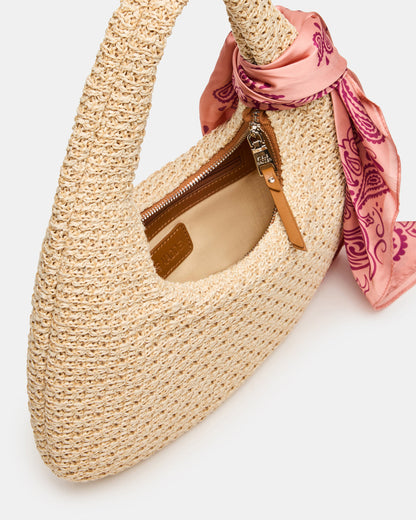 DAENA Bag Natural Crescent Shaped Straw Shoulder Bag | Steve Madden