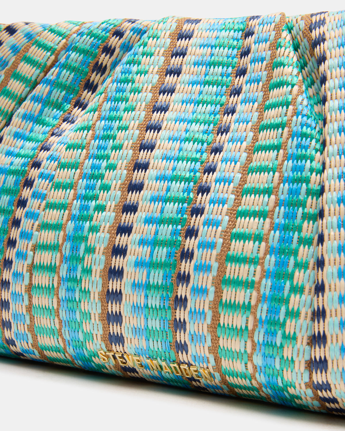 PALOMAA Bag Blue/Multi Straw Clutch Crossbody Handbag | Steve Madden