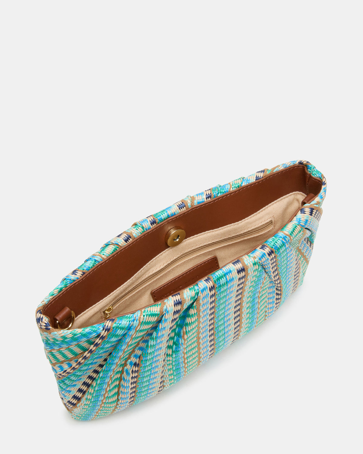 PALOMAA Bag Blue/Multi Straw Clutch Crossbody Handbag | Steve Madden