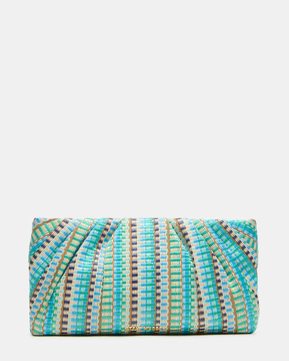 PALOMAA Bag Blue/Multi Straw Clutch Crossbody Handbag | Steve Madden