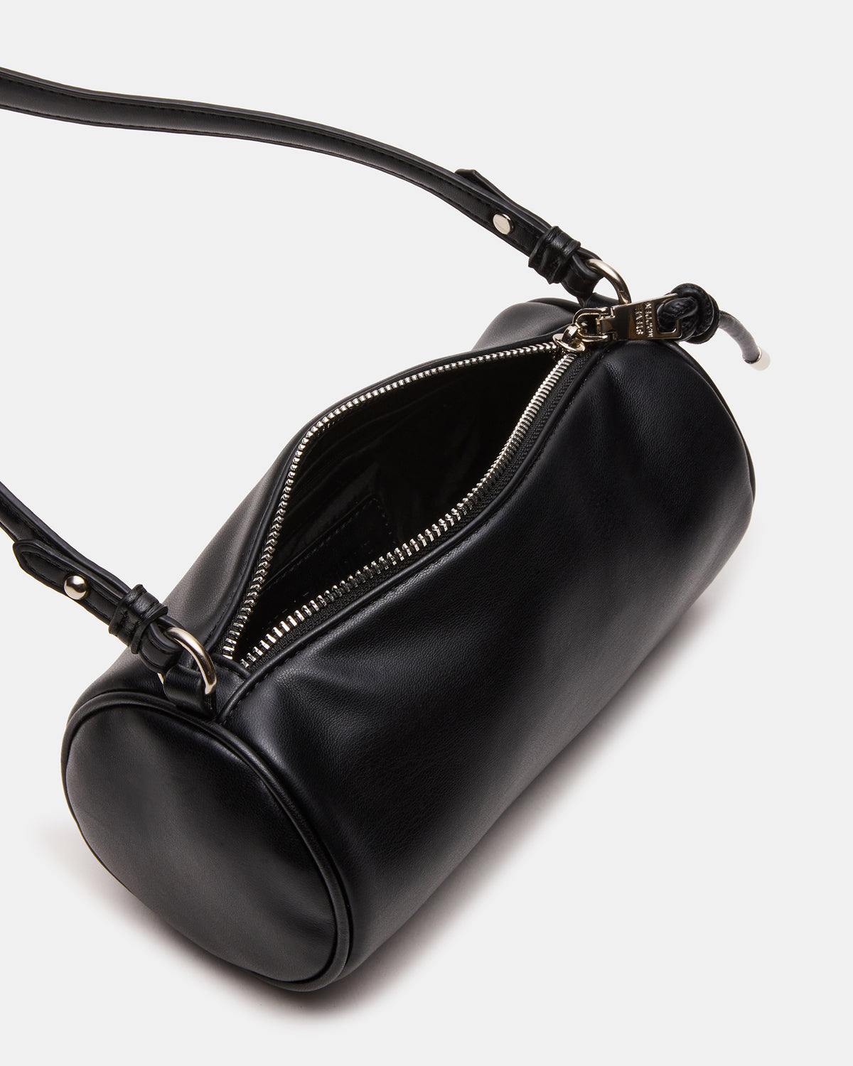 PRIYA Bag Black Mini Barrel Shoulder Handbag | Steve Madden