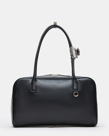 CANDICE Bag Black Shoulder Strap Box Satchel Handbag | Steve Madden