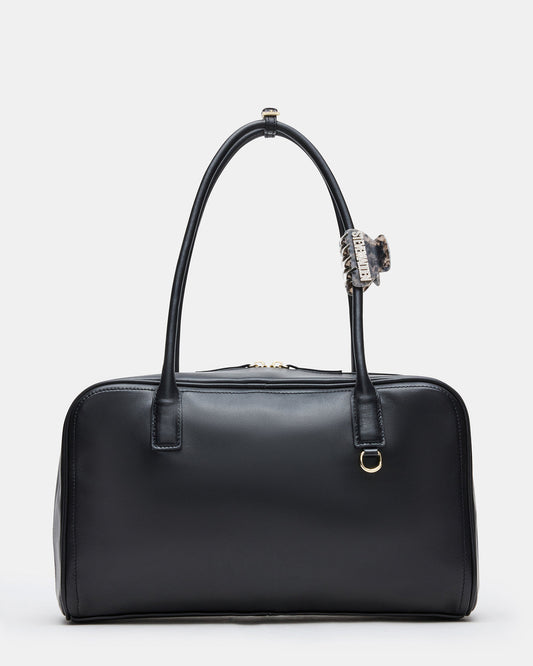 CANDICE Bag Black Shoulder Strap Box Satchel Handbag | Steve Madden