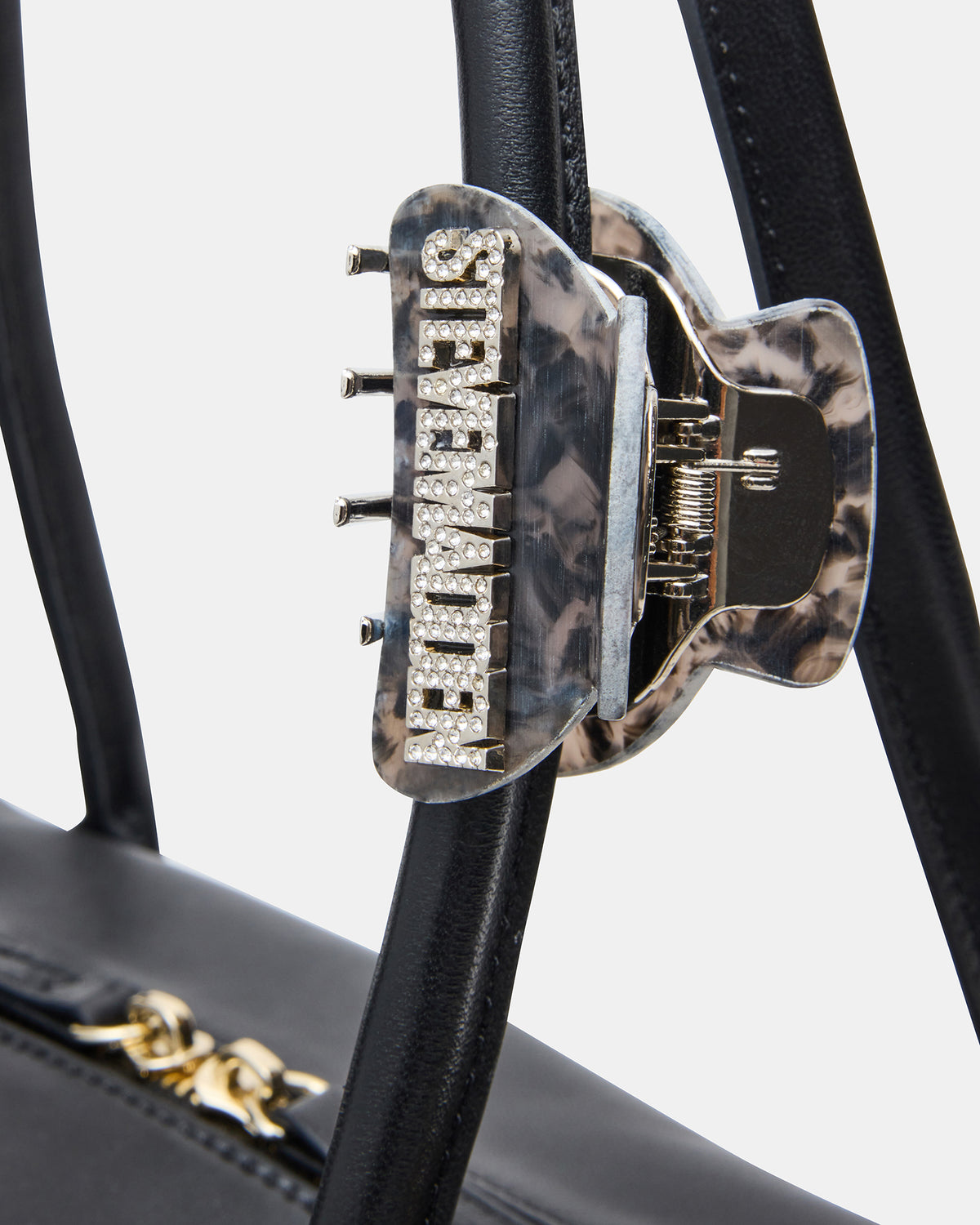 CANDICE Bag Black Shoulder Strap Box Satchel Handbag | Steve Madden
