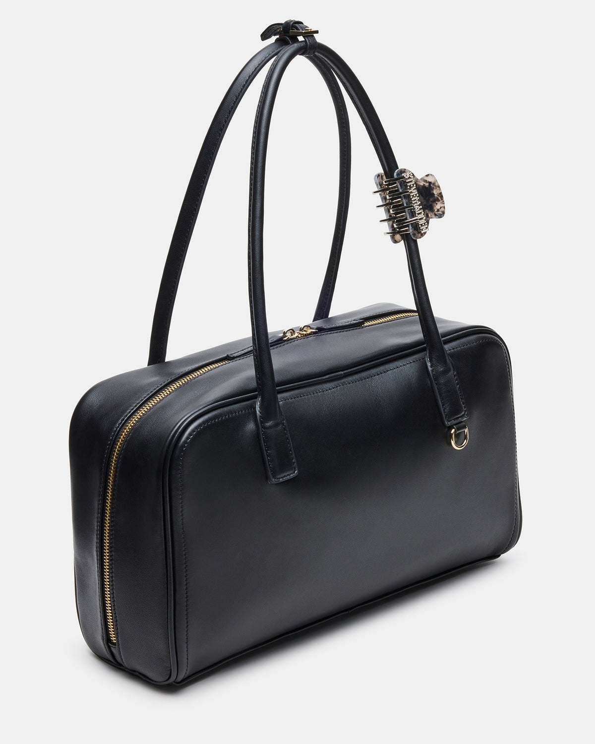 CANDICE Bag Black Shoulder Strap Box Satchel Handbag | Steve Madden