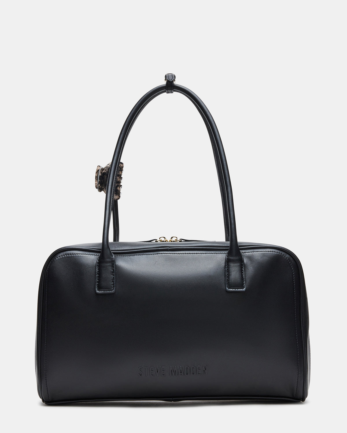 CANDICE Bag Black Shoulder Strap Box Satchel Handbag | Steve Madden