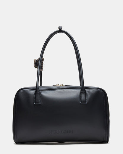 CANDICE Bag Black Shoulder Strap Box Satchel Handbag | Steve Madden