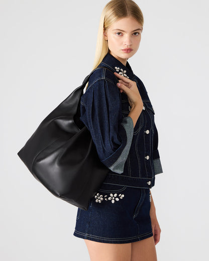 COLLINS Bag Black Hobo Slouchy Shoulder Strap Tote Handbag | Steve Madden