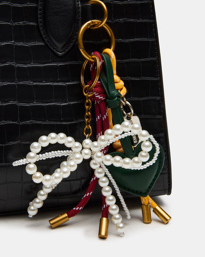 CALLEB Bag Black Crocodile Structured Tote Crossbody Handbag | Steve Madden