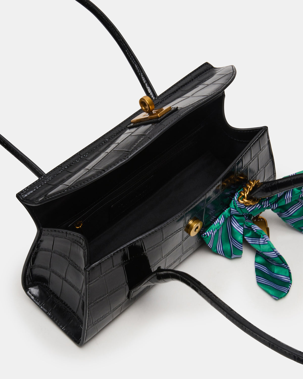 MILAN Bag Black Elongated Menswear-Inspired Shoulder Strap Handbag | Steve Madden