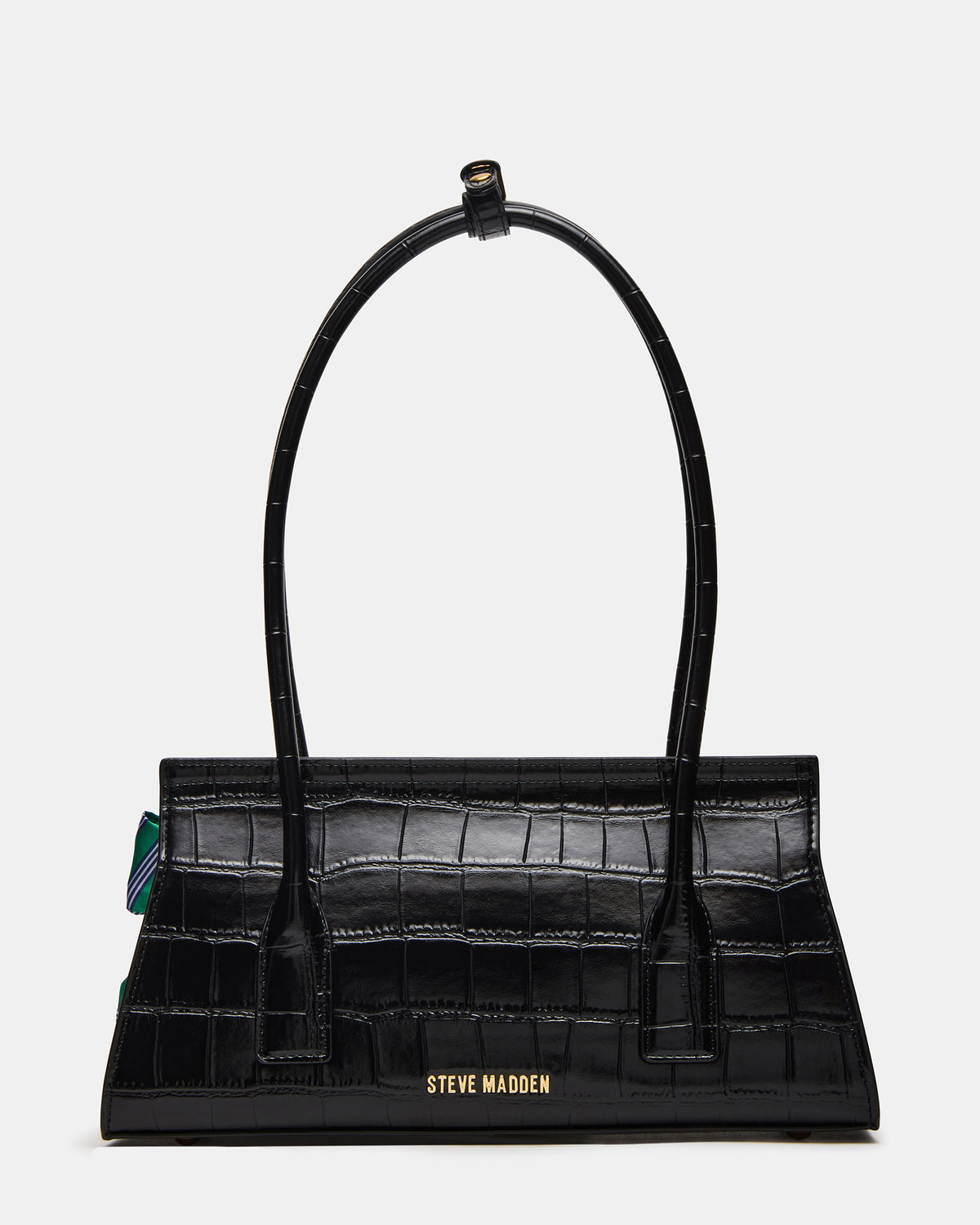 MILAN Bag Black Elongated Menswear-Inspired Shoulder Strap Handbag | Steve Madden