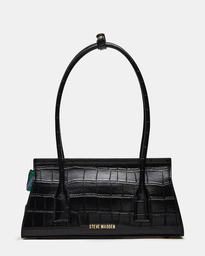 MILAN Bag Black Elongated Menswear-Inspired Shoulder Strap Handbag | Steve Madden