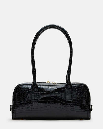 ANISE Bag Black Crocodile Elongated Shoulder Strap Handbag | Steve Madden