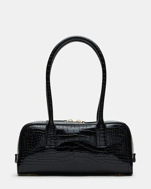 ANISE Bag Black Crocodile Elongated Shoulder Strap Handbag | Steve Madden