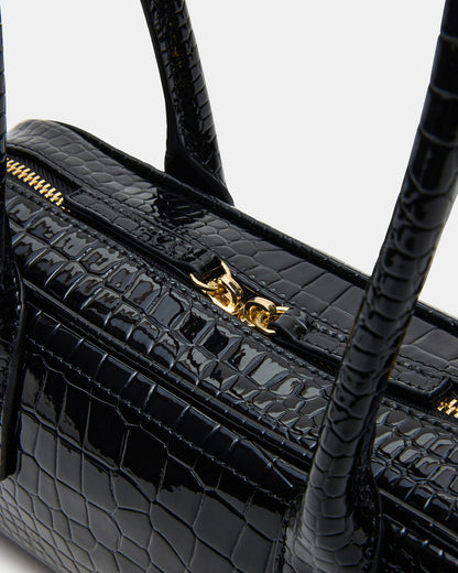 ANISE Bag Black Crocodile Elongated Shoulder Strap Handbag | Steve Madden