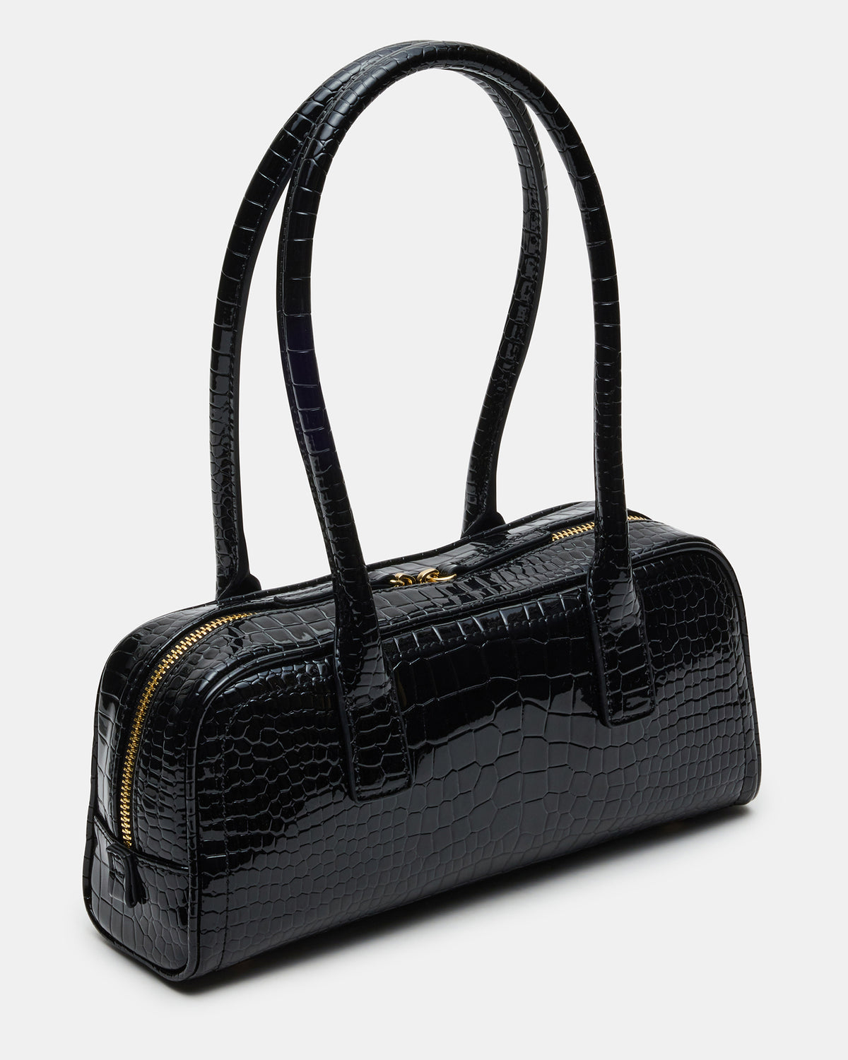 ANISE Bag Black Crocodile Elongated Shoulder Strap Handbag | Steve Madden