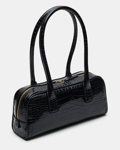 ANISE Bag Black Crocodile Elongated Shoulder Strap Handbag | Steve Madden