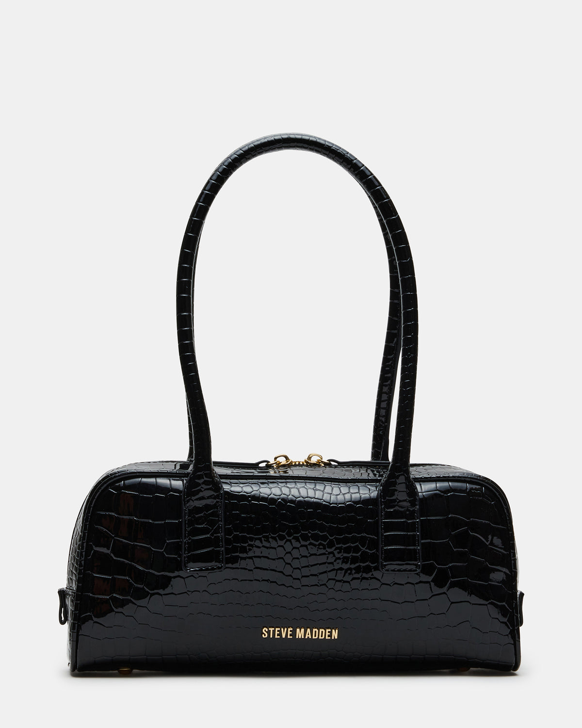 ANISE Bag Black Crocodile Elongated Shoulder Strap Handbag | Steve Madden