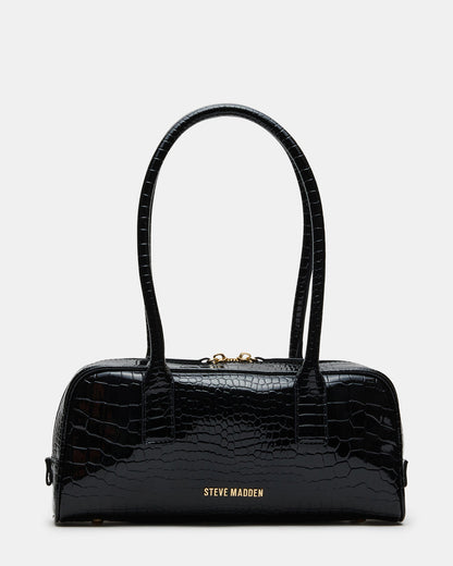 ANISE Bag Black Crocodile Elongated Shoulder Strap Handbag | Steve Madden